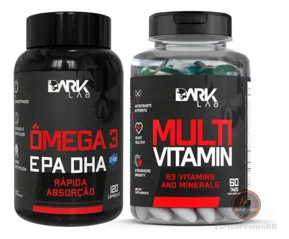 Ômega 3 Epa Dha 120caps + Multivitamin 60 Tabletes Sem Sabor Dark Lab