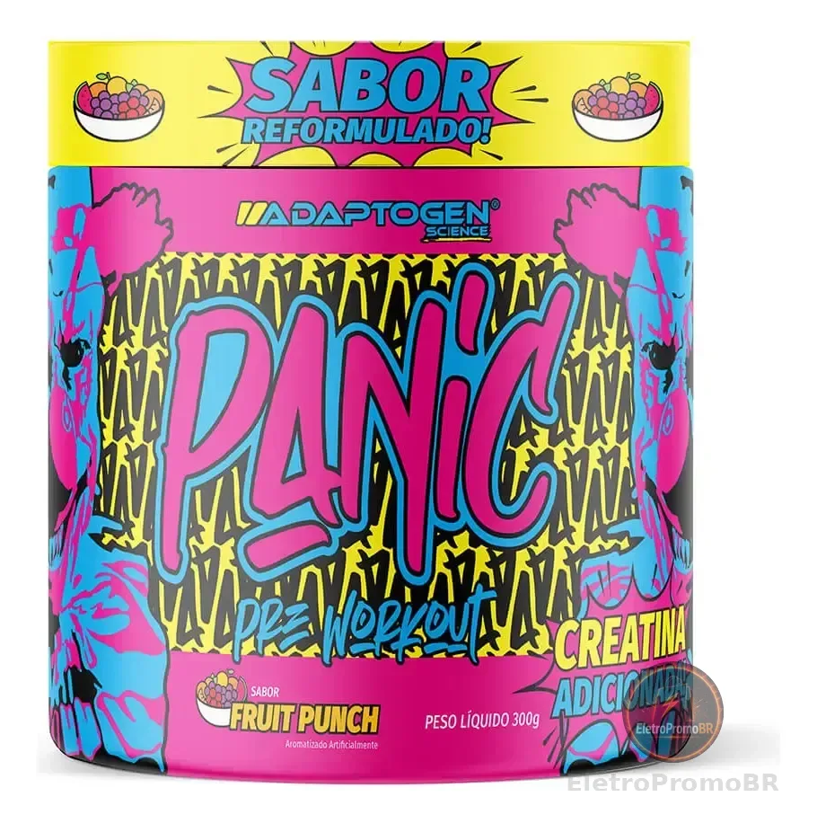 Suplemento Em Pó Adaptogen Science Panic Pré Treino com creatina Pote 300g Sabor Suco De Frutas