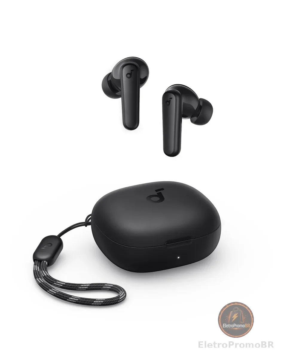soundcore P20i da Anker, Fone de Ouvido Bluetooth 5.3 Sem Fio, 2 Mics IA | Bass UP, Graves Potentes, Drivers de 10mm, 30H, Resistência à Água TWS, Personalização de Som via App para Academia, IPX5