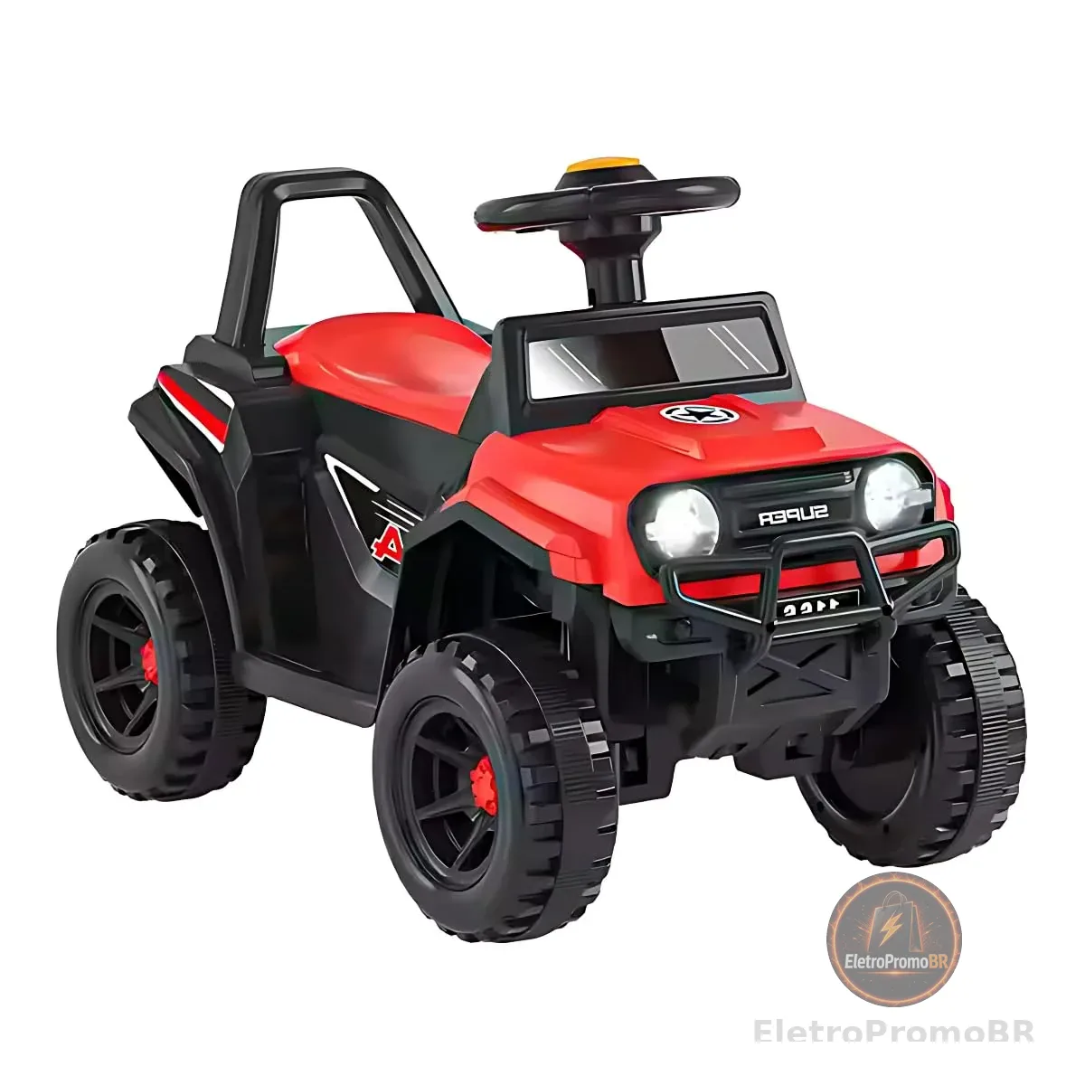 Jipe Elétrico Infantil 6V Kidino Carro Elétrico Infantil Off-Road Menino e Menina 1 à 4 anos, Seguro e Potente