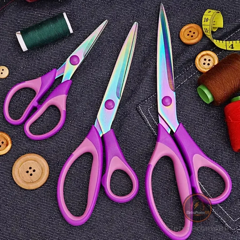 Kit Tesoura De Titânio Profissional 3 Unidades