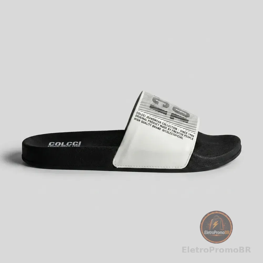 Chinelo Masculino Bianca Colcci Slide Urban Grafismos Preto Grafismo 41/42