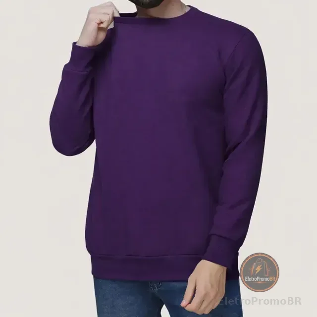 Blusa Moletom Flanelado Gola Careca Tecido Macio Premium