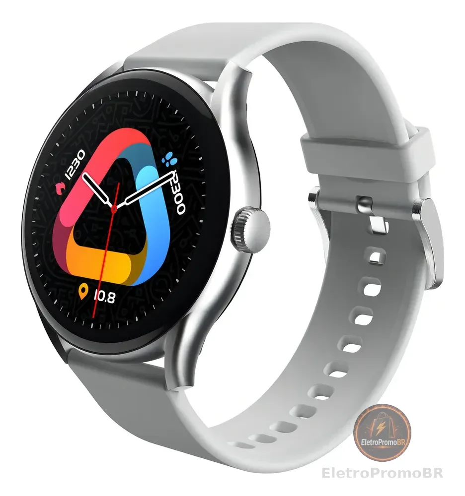 Relógio Smartwatch Qcy Gt S8 Tela Amoled Bluetooth Ipx8 Cor Cinza