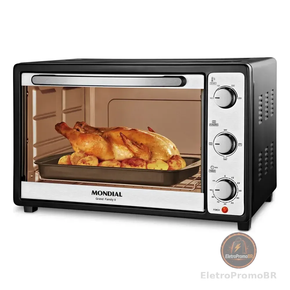 Forno Elétrico 52l Grand Family Ii, Mondial 1800w Frn-52-b 127v Preto