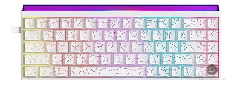 Teclado Mecanico Ajazz Nk68, Rainbow, Switch Vermelho