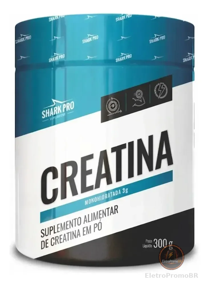 Suplemento Menos Fadiga + Energia Creatina Shark Pro 300g Sabor Sem Sabor