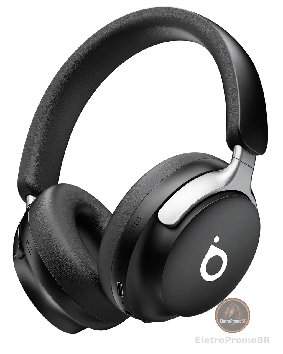 Basike Fone de Ouvido Bluetooth 5.4, Headphone Bluetooth com ANC, Som Hi-Fi | Cancelamento de Ruído Ativo, Carregamento USB-C, Microfone Integrado, 40H de Bateria (Preto)