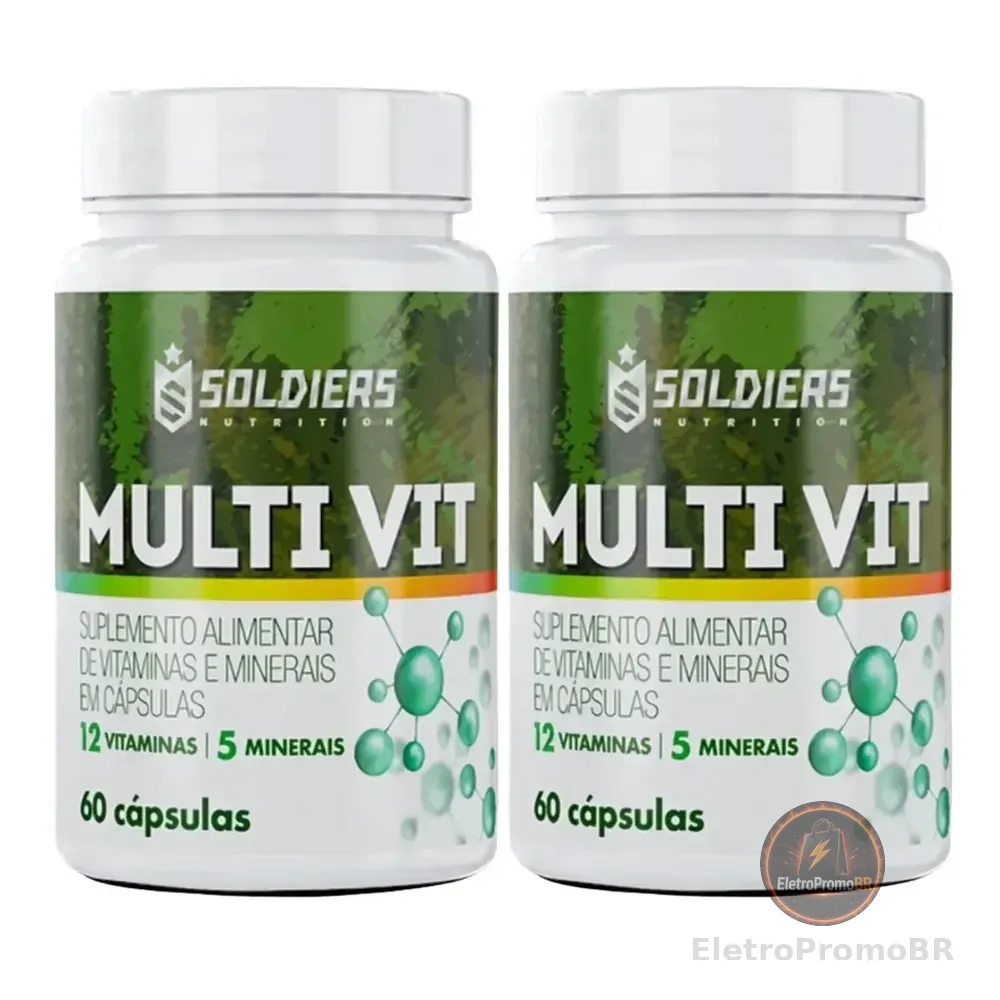 Multivitamínico 12 Vitaminas 5 Minerais 120 Cápsulas Soldiers Nutrition Energia Bem-Estar