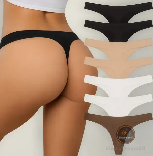 Kit 7 Calcinhas Feminina Fio Sem Costura Não Marca