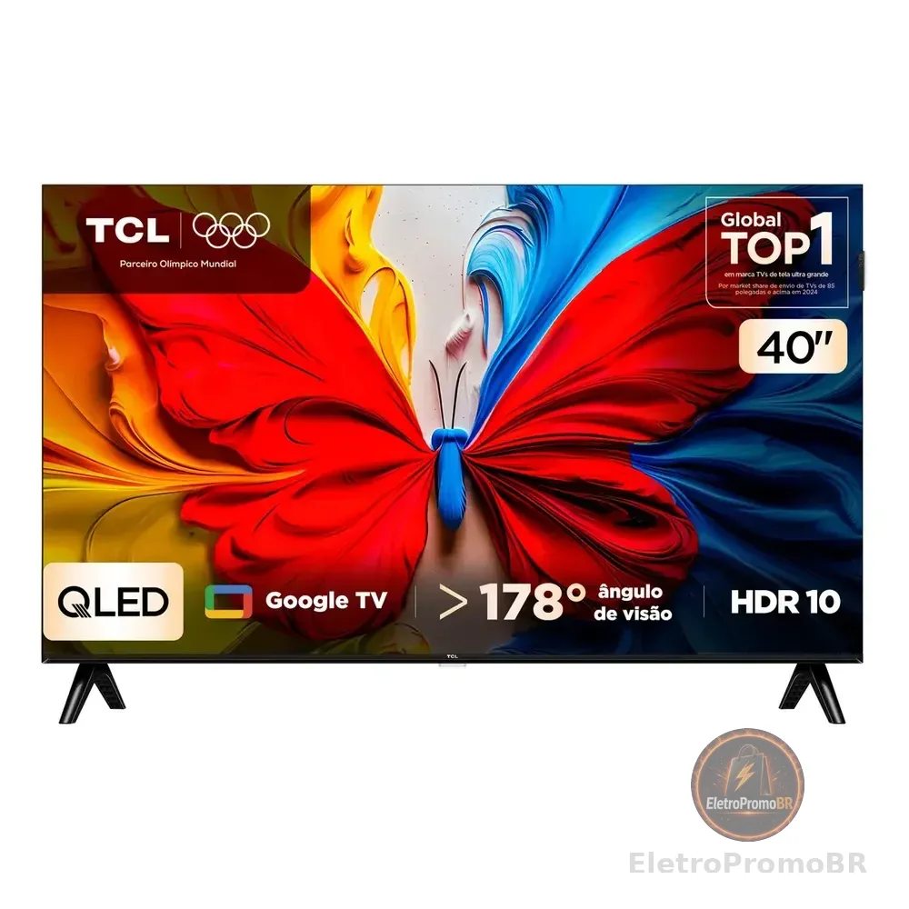Smart Tv Tcl 40 Polegadas Full Hd Qled S5k Wifi Bluetooth Google Tv 2 Hdmi Hdr10 Dolby Audio 40s5k