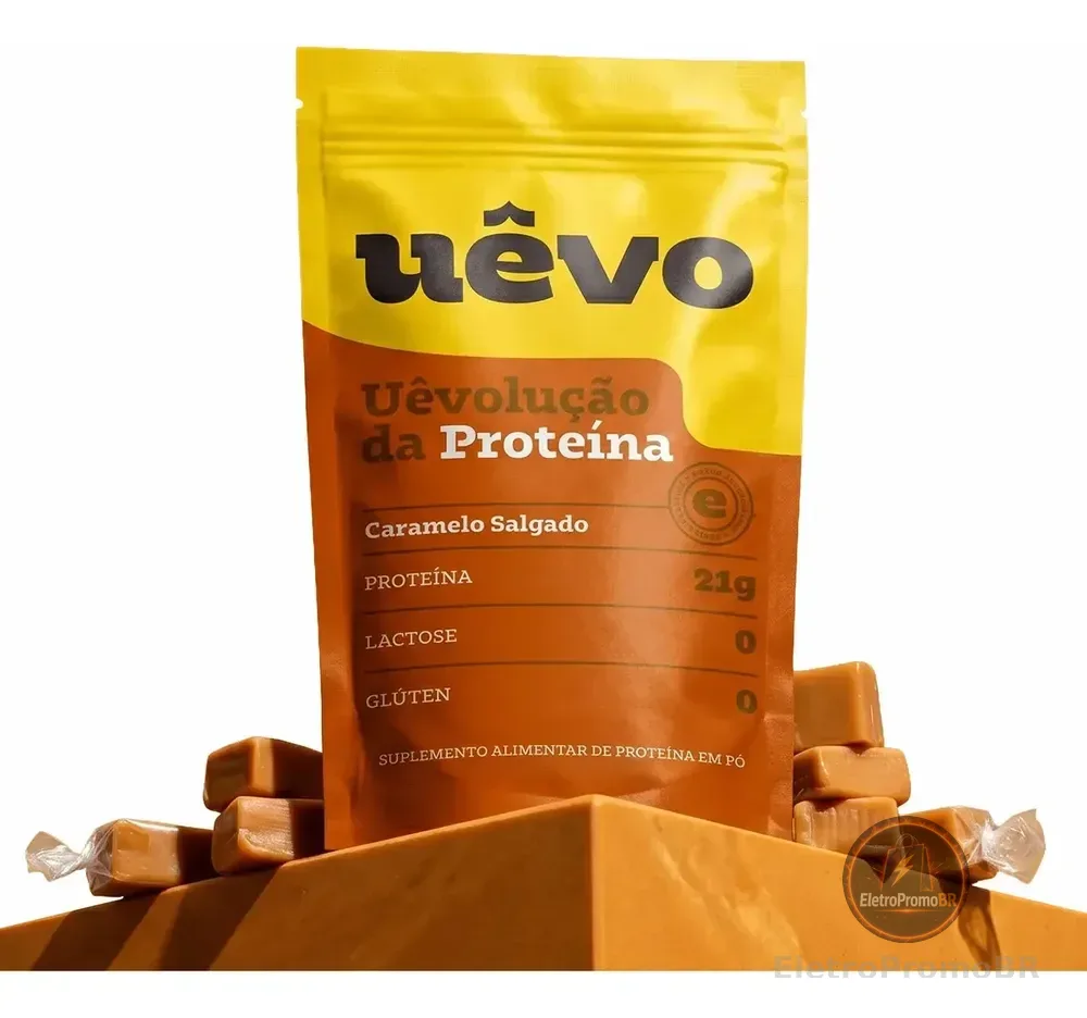 Albumina Caramelo Salgado 420g Pó Proteína Suplemento Uêvo Caramelo Salgado