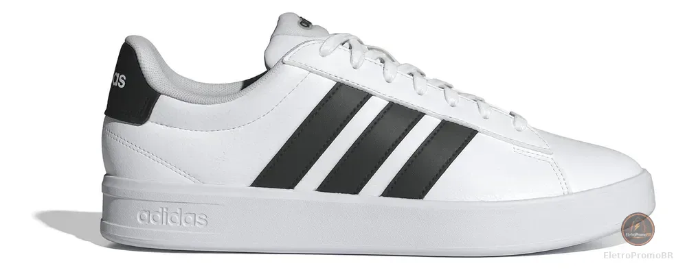 Tênis Masculino Grand Court 3.0 adidas Ftwwht/cblack/ftwwht Liso 42 Br