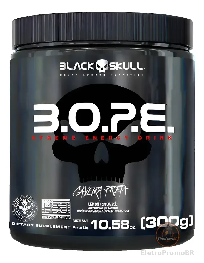 Bope - Pré Treino 300g - Black Skull - Diversos Sabores Frutas Amarelas