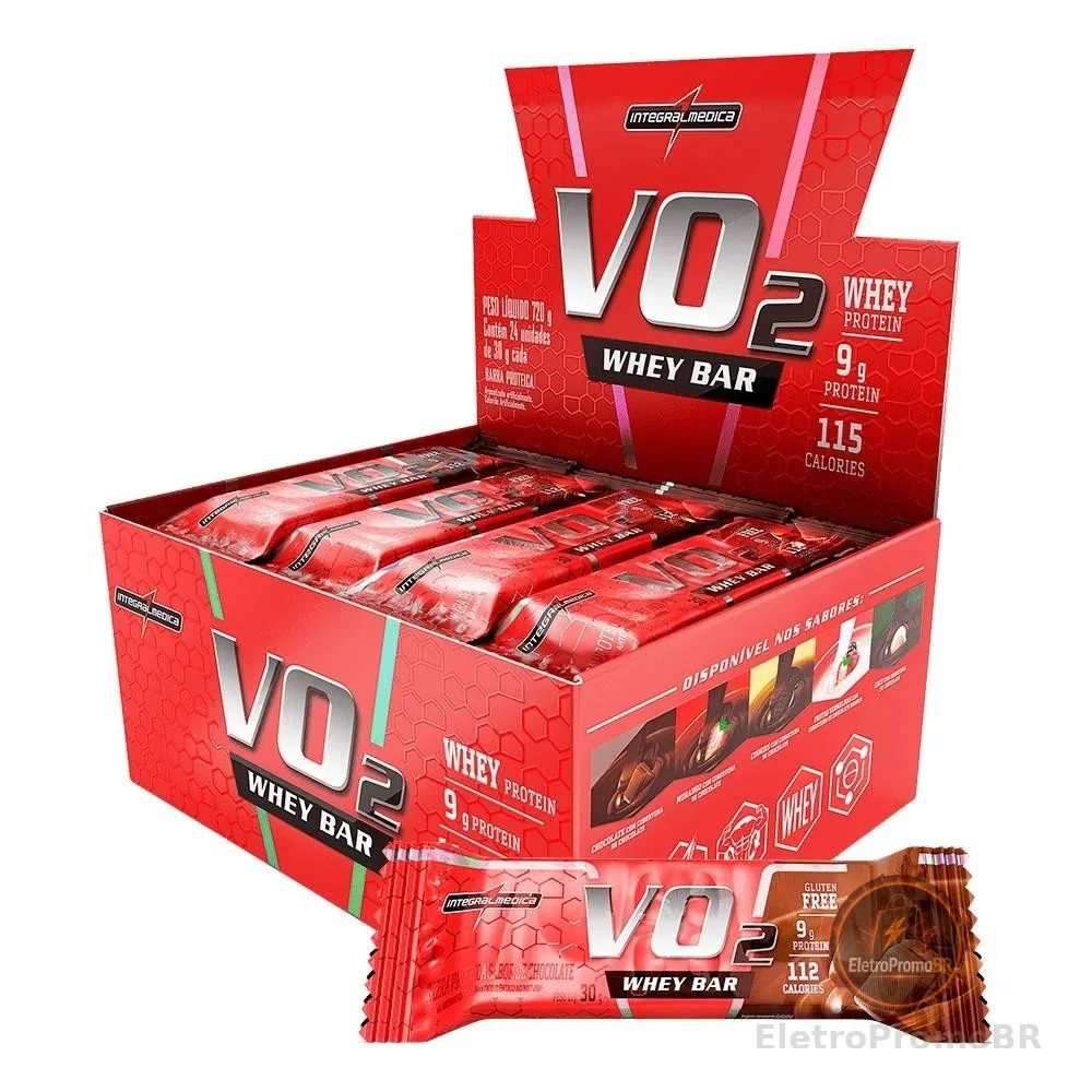 Barra de Proteína Integralmedica VO2 Whey Bar 360g 12 unidades