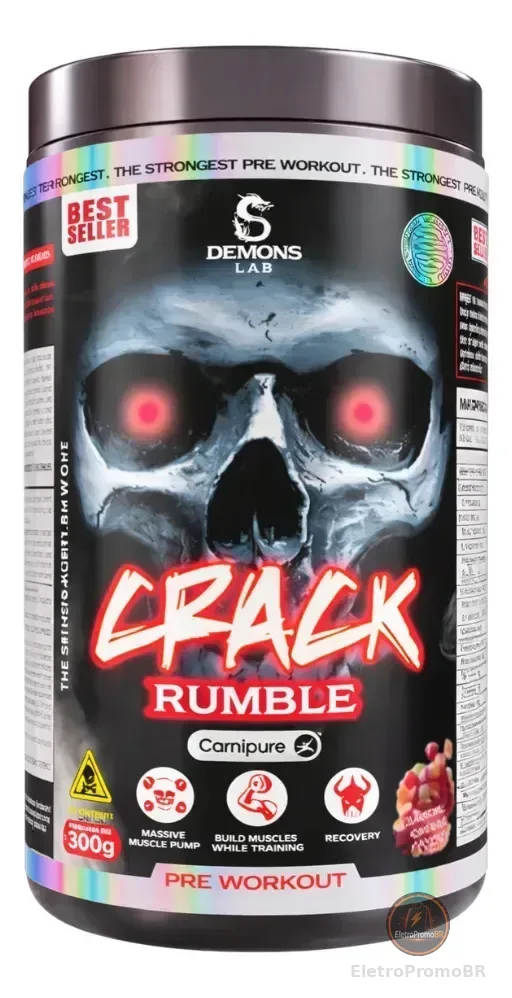 Pré Treino Crack Carniure 300g Demons Lab Pré Workout Sabor Candy