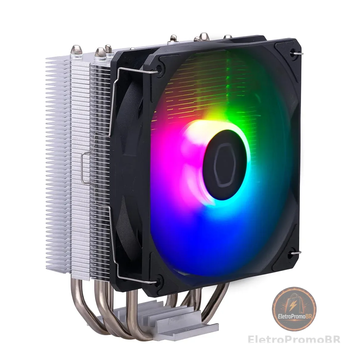 Cooler Master Hyper 212 Spectrum V3 ARGB CPU Air Cooler, ventoinha PWM de 120 mm, 4 tubos de calor, cobre niquelado prateado, 152 mm de altura, AMD Ryzen AM5|AM4, suportes Intel LGA 1851|1700|1200