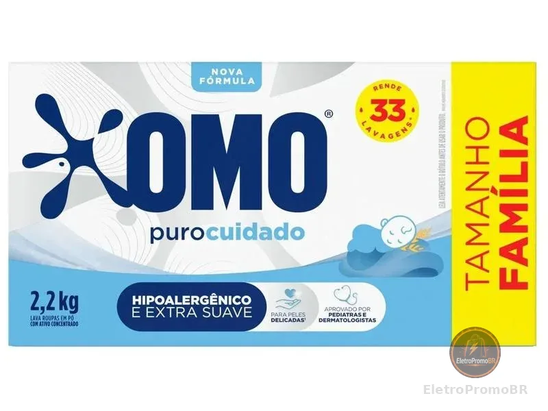 Sabão em Pó Omo Puro Cuidado 2,2Kg
