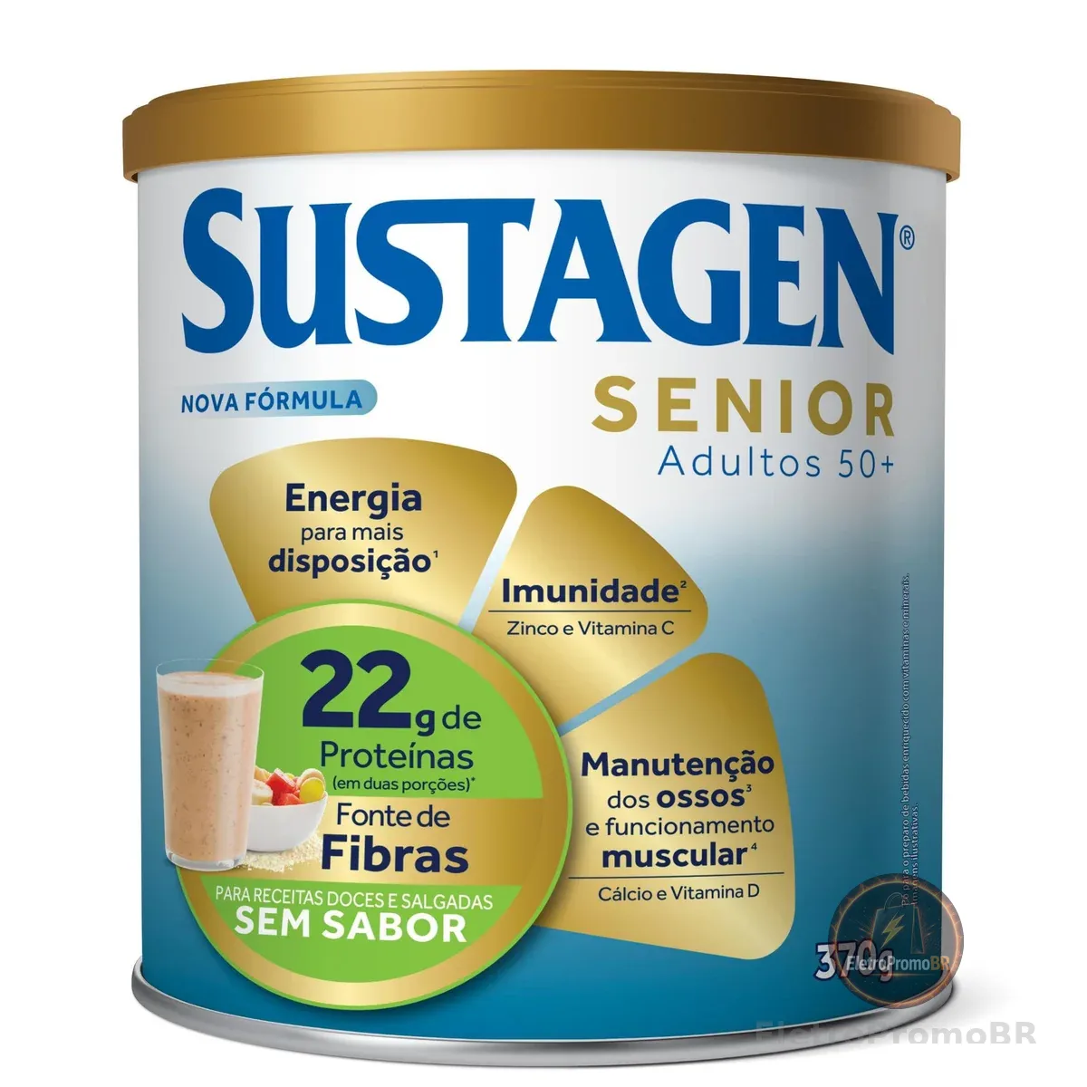 Sustagen Senior Complemento Alimentar 50+ Sem Sabor Lata 370g