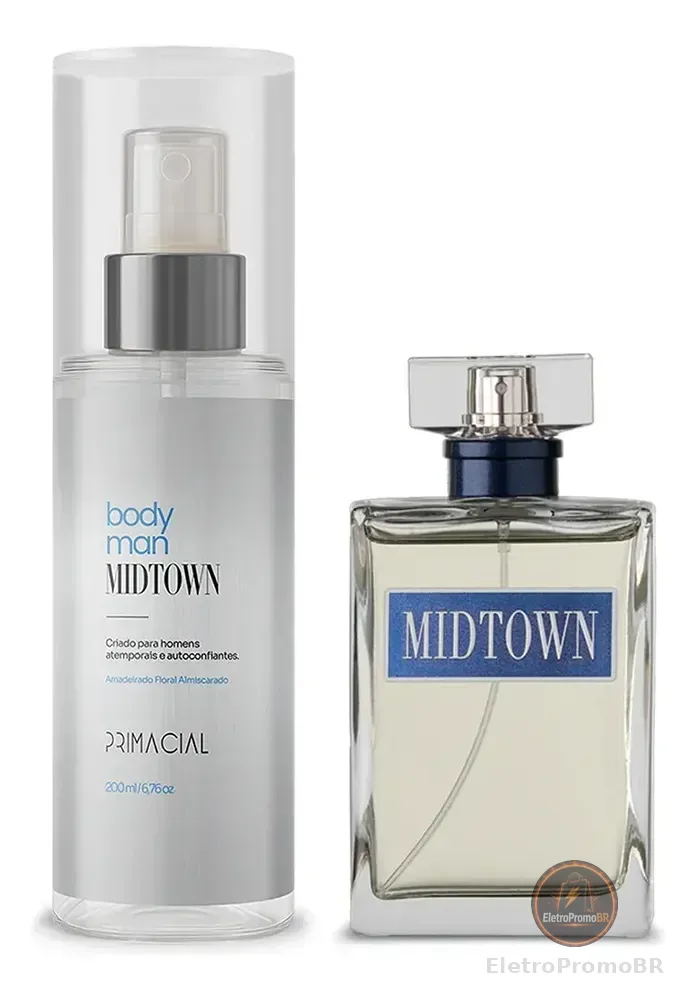 Kit Midtown Body Splash 200ml E Perfume 100ml By Primacial
