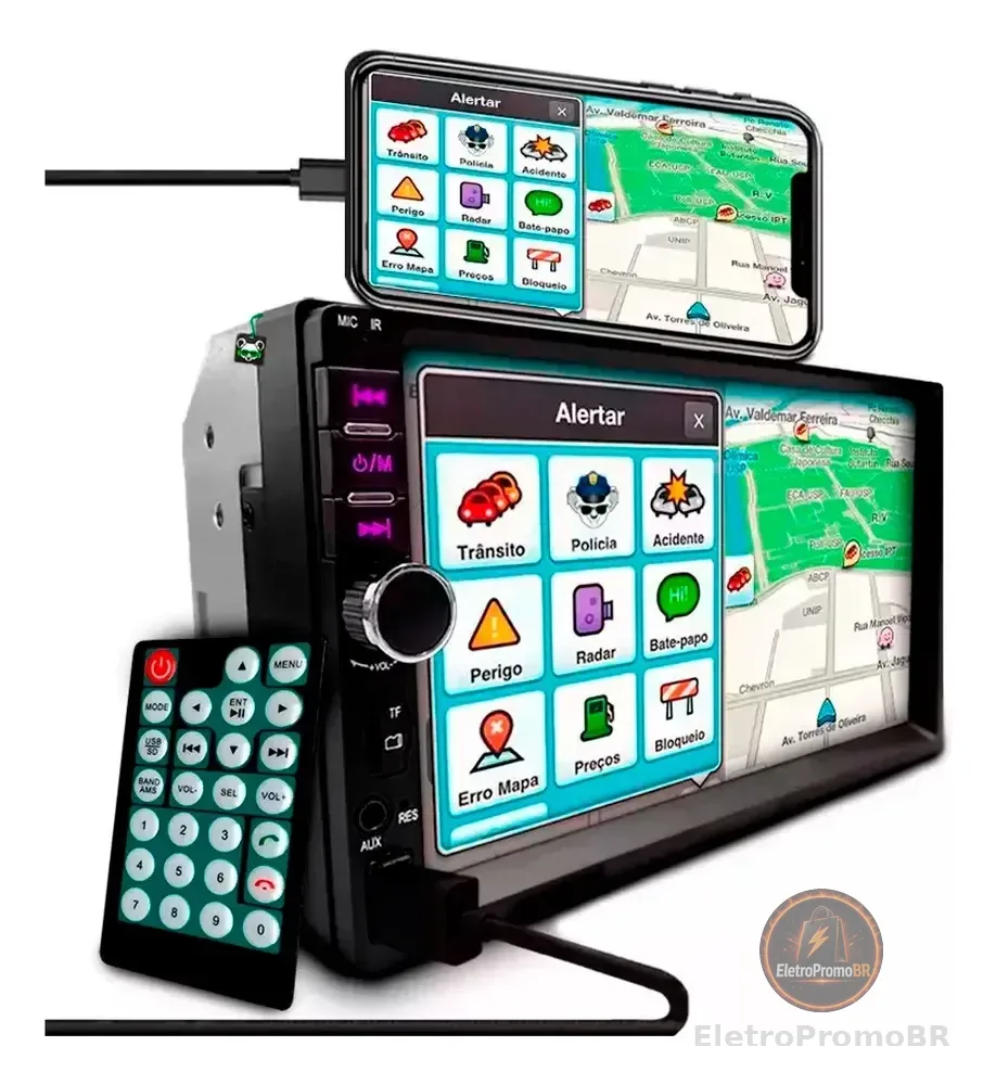 Central Multimídia Mp5 2 Din 7 Polegadas Espelhamento Usb Sd Bluetooth 7810h First