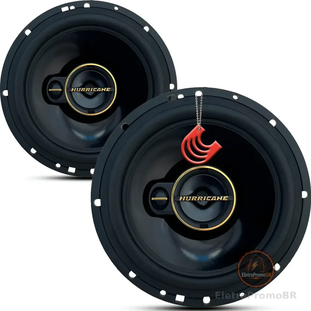Par Kit Som Alto Falante 6 Polegada Hurricane A6t 120w Porta Preto