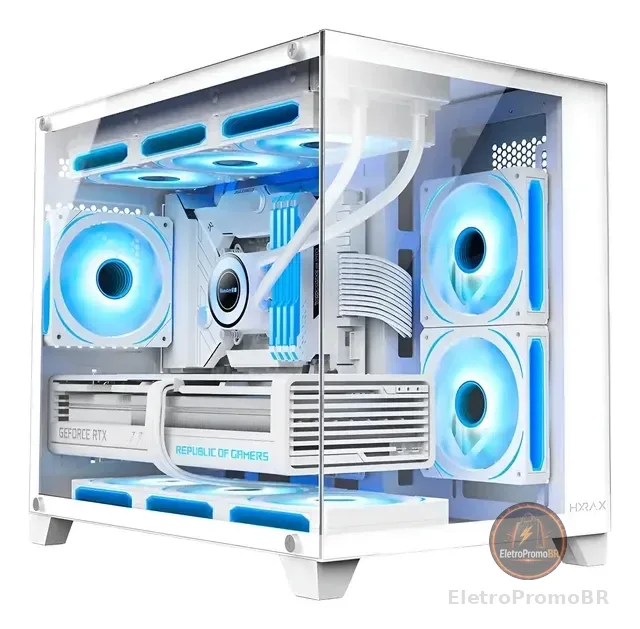 Gabinete Gamer Hyrax, Hgb730, Mini Tower - Vidro Temperado