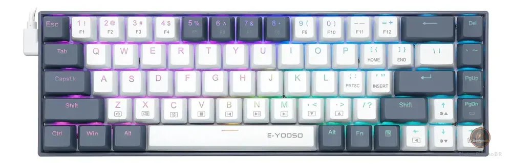 Teclado Mecânico E-yooso Z-686 Rgb Abnt2 Switch Red Chave Azul-vermelha Inglês Us