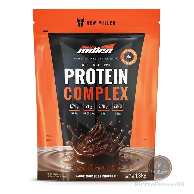 Suplemento Em Pó New Millen Protein Complex Sabor Mousse De Chocolate 1.8kg