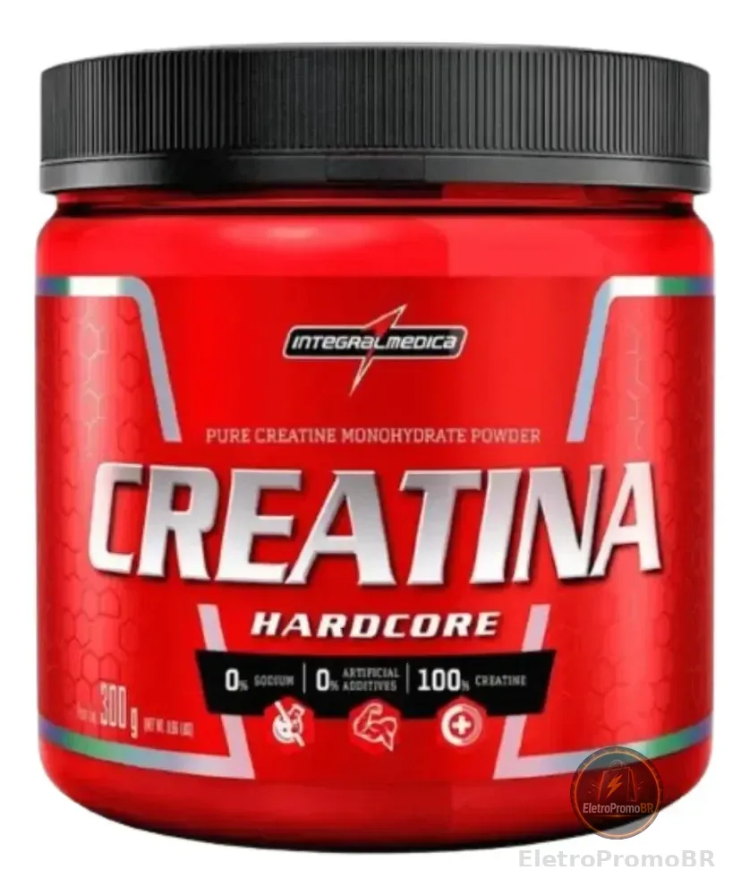 Creatina Pura 300g Monohidratada Integral Medica Hardcore Sabor Sem Sabor