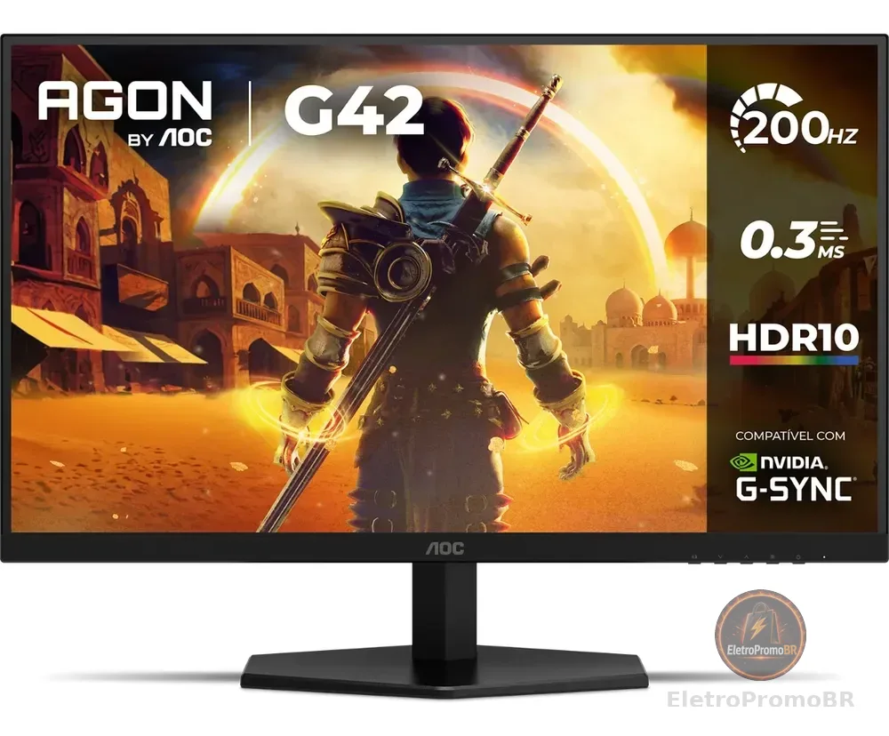 Monitor Gamer AOC AGON G42 27" 200Hz 0,3ms IPS HDR10 NVIDIA G-Sync 27G42HE
