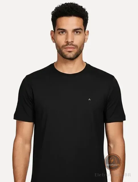 Camiseta Aramis Masculina Crewneck Basic Lisa Preta