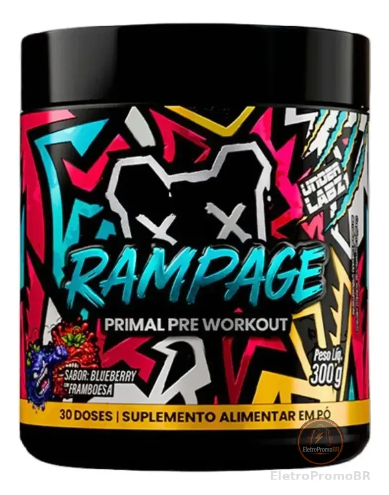 Pre Treino Rampage Blueberry Framboesa 300g - Under Labz Blueberry Framboesa