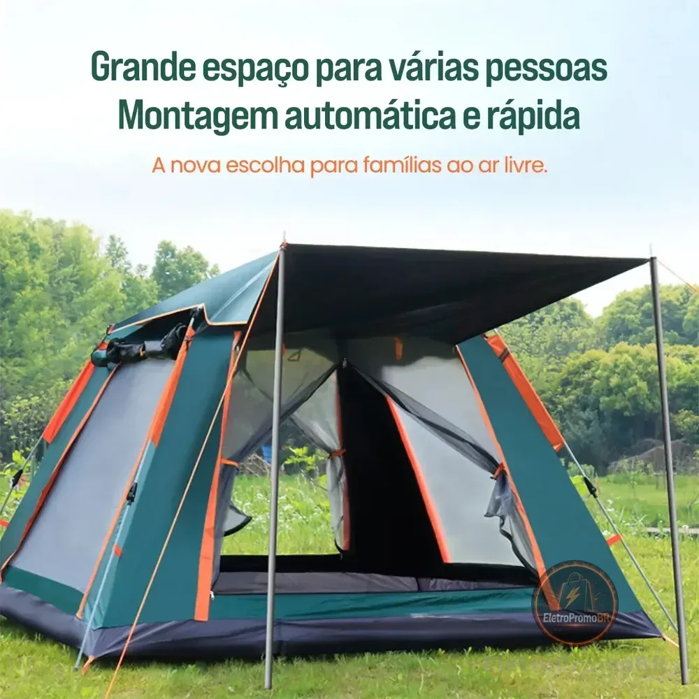 Barraca Automática De Acampamento 3-4 Pessoas New Hawaii, Impermeável E Proteção Solar Para Uso Familiar