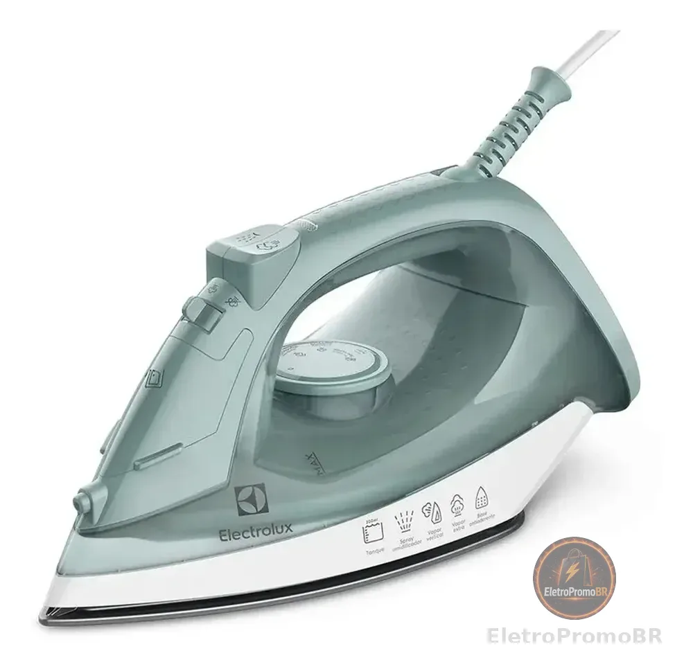 Ferro de Passar Seco/Vapor Electrolux Efficient Base antiaderente Vapor Vertical Extra 1200W ESI11