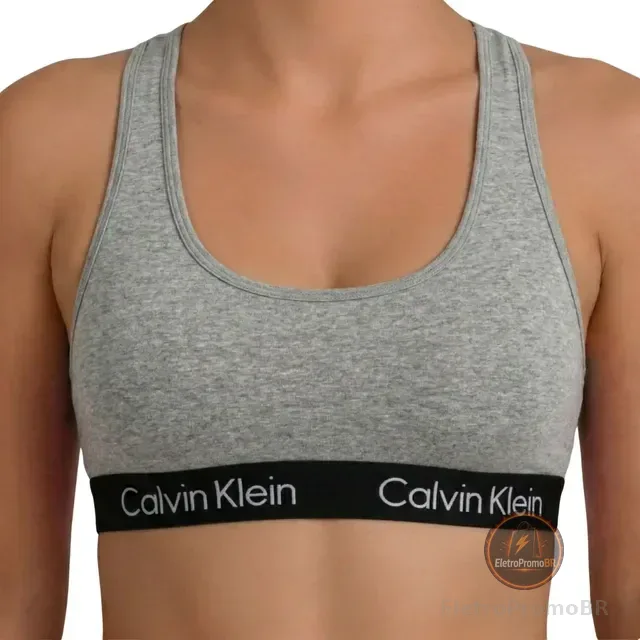 Top Calvin Klein Regata Cotton Elástico Bordado Ck Original
