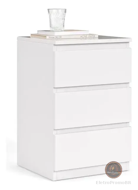 Mesa De Cabeceira Retrô Quarto Decoração 3 Gavetas - Cores