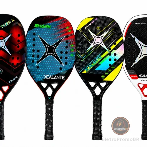 Raquete Beach Tennis Carbono 3K 22mm EVA Soft Antivibração com Capa e Overgrip Intermediário