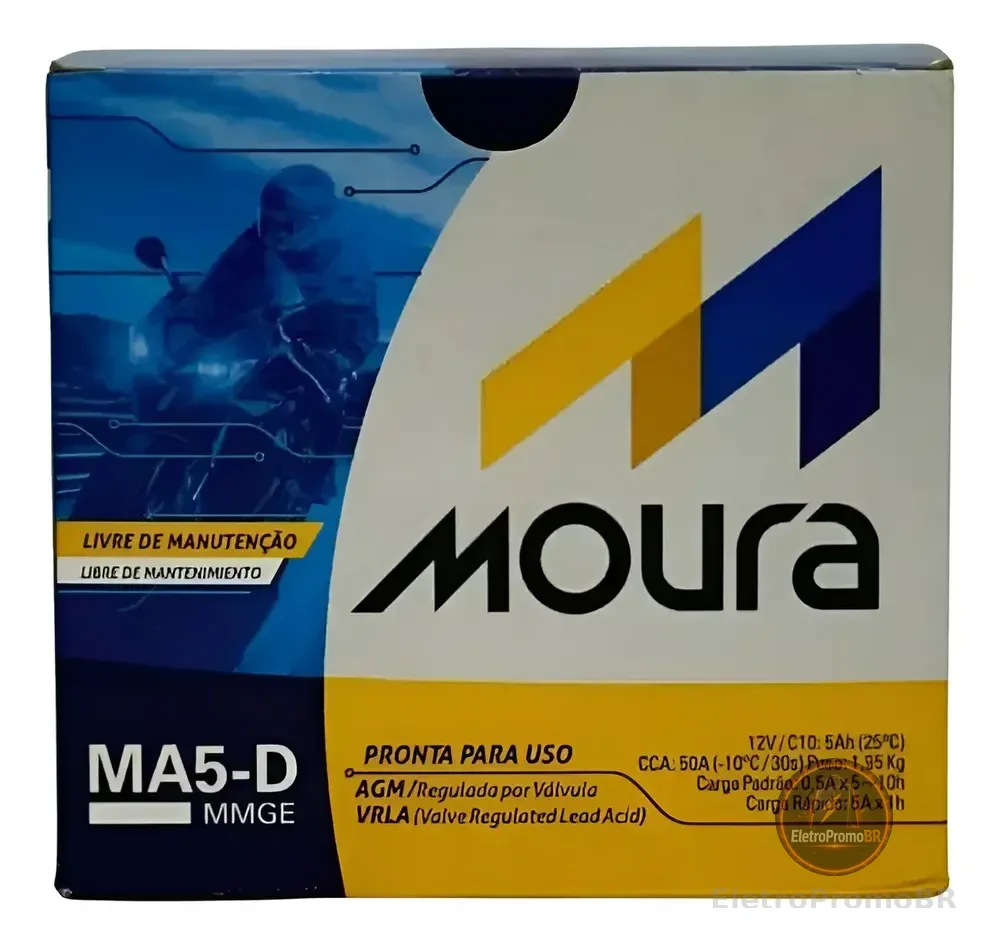 Bateria 5ah Cg 125ks Cg 150 Titan 150 Ks Biz 125ks Mour Moto Direito