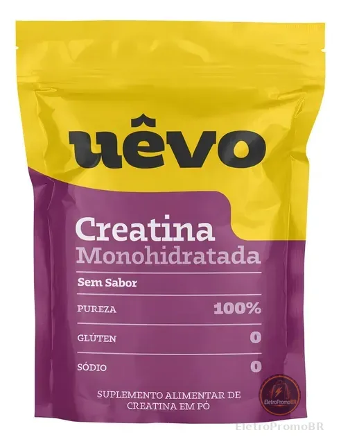 Creatina Monohidratada Uêvo Pó Sem Sabor 300g Refil