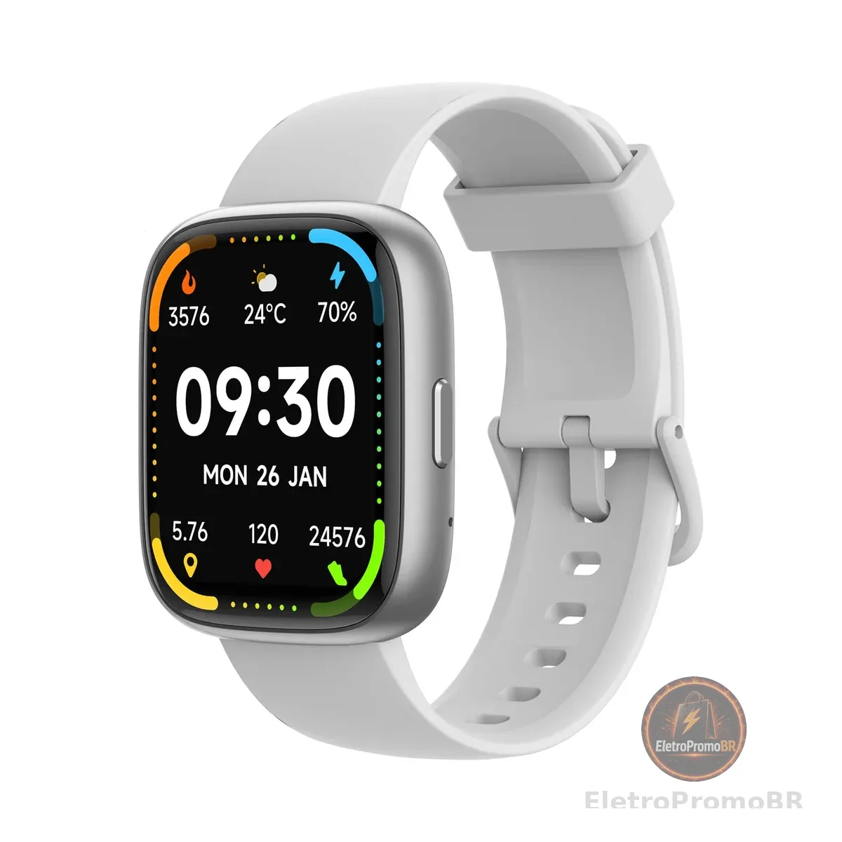 Bettdow SmartWatch, relogio smartwatch com Ecrã tátil e Alexa, à prova d'água IP68, relogio feminino e masculino, com 100+ modo esportivo e recebimento de notificações (branco)