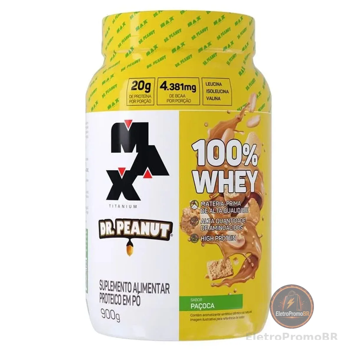 100% Whey Max Titanium x Dr. Peanut (900g), Paçoca