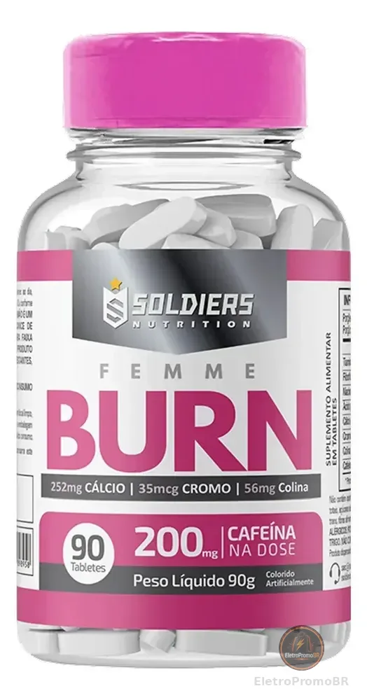 Termogênico Femme Burn 90g Soldiers Nutrition Cafeína Energia Rendimento