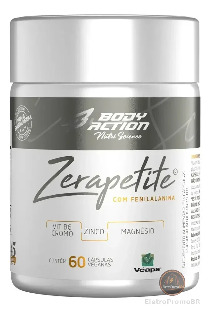 Zerapetite Pote 60 Cápsulas Bodyaction Sem Sabor