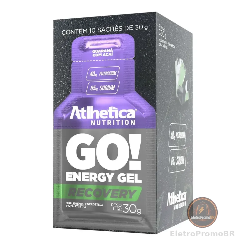 Go! Recovery Gel 10 Sachês De 30g Atlhetica Nutrition Sabor Guaraná Com Açaí