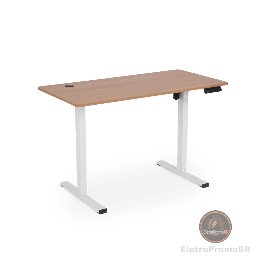 Mesa com Regulagem de Altura DT3 F10; Função memória; Sistema anticolisão; Apoio com coluna invertida; Elevação;(Oak)