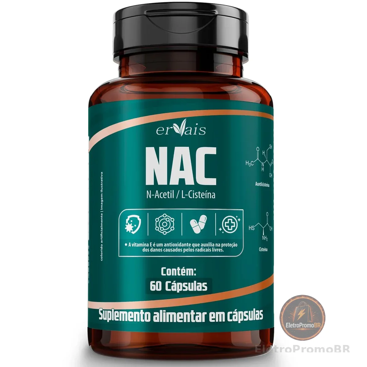 NAC N-Acetil L-Cisteína 60 Cápsulas Ervais
