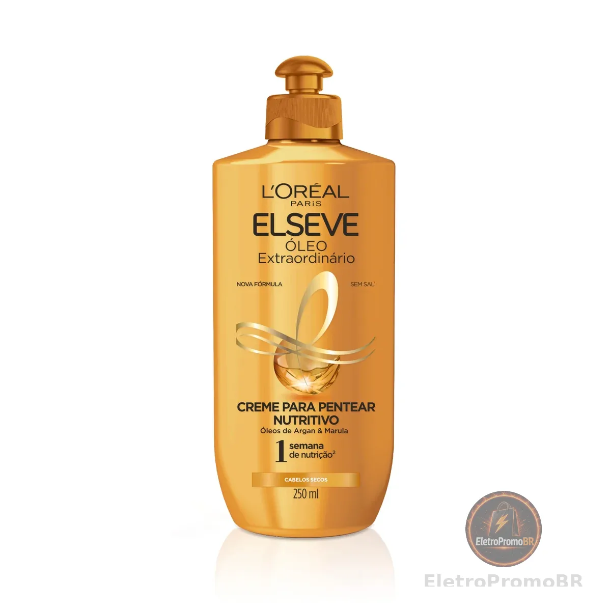 L'Oréal Paris Elseve Creme Para Pentear Nutrição Intensa Óleo Extraordinário, Nutrição e Maciez, 250 ml | Óleo Extraordinário, Nutrição e Maciez