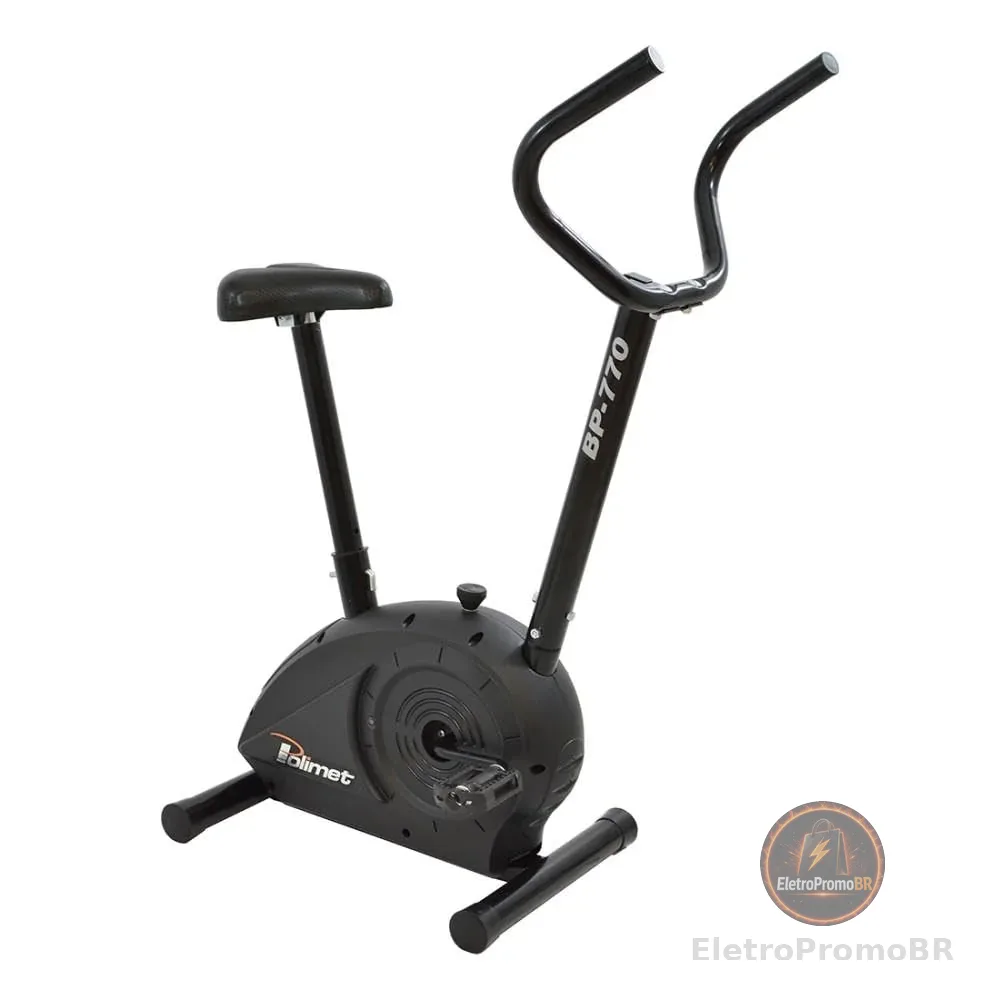 Polimet Bicicleta Ergométrica Bp-770, Preto