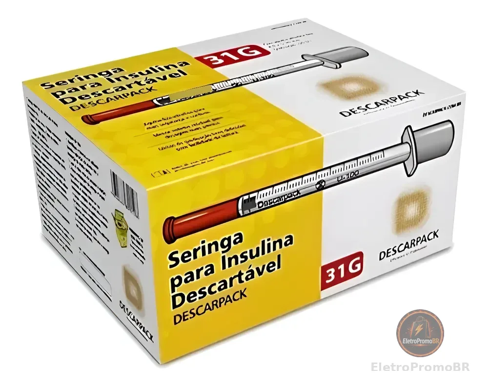 Seringa Insulina 0,5ml Agulha 6,0x0,25mm 100 Un Descarpack